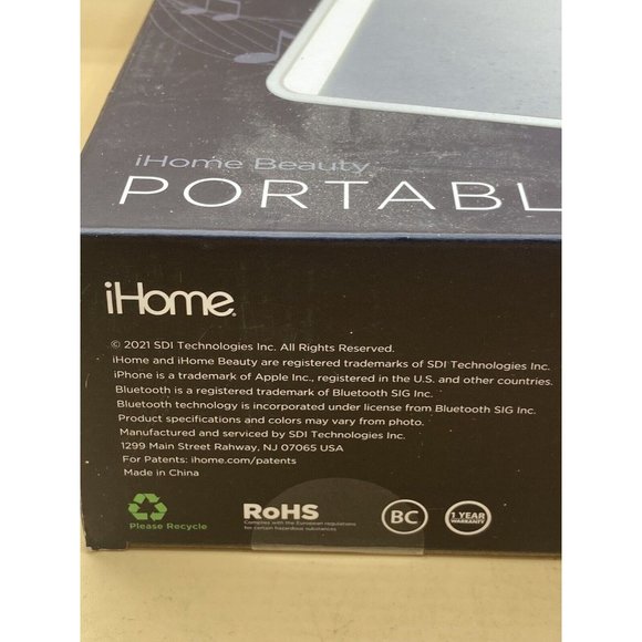iHome Portable Vanity Mirror with Bluetooth Audio LED Lighting NEW - Picture 5 of 12